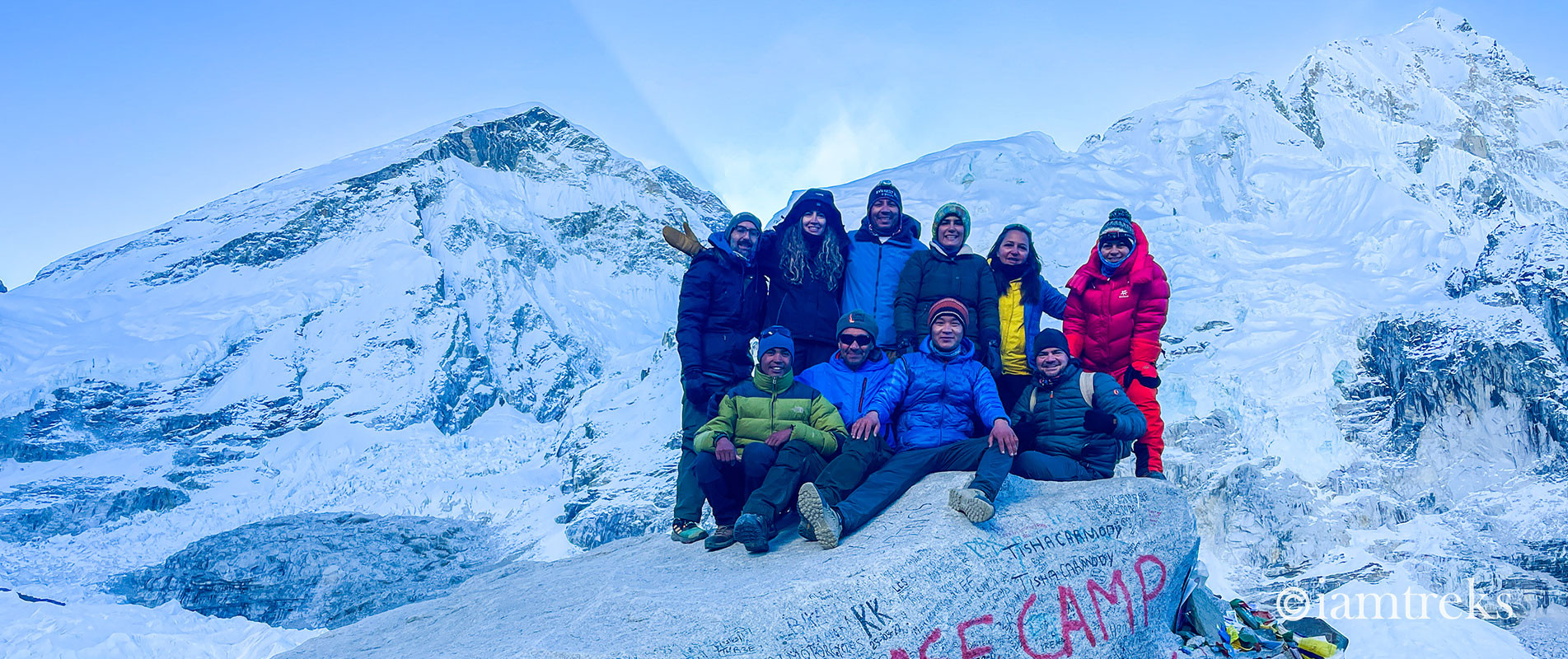 I AM Trekking & Expeditions 2022 Autumn group members at Everest Base Camp
