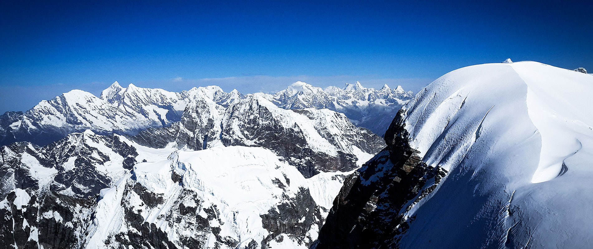 Kusum Kangru, Kantenga, Thamserku as seen from Mera Peak Summit