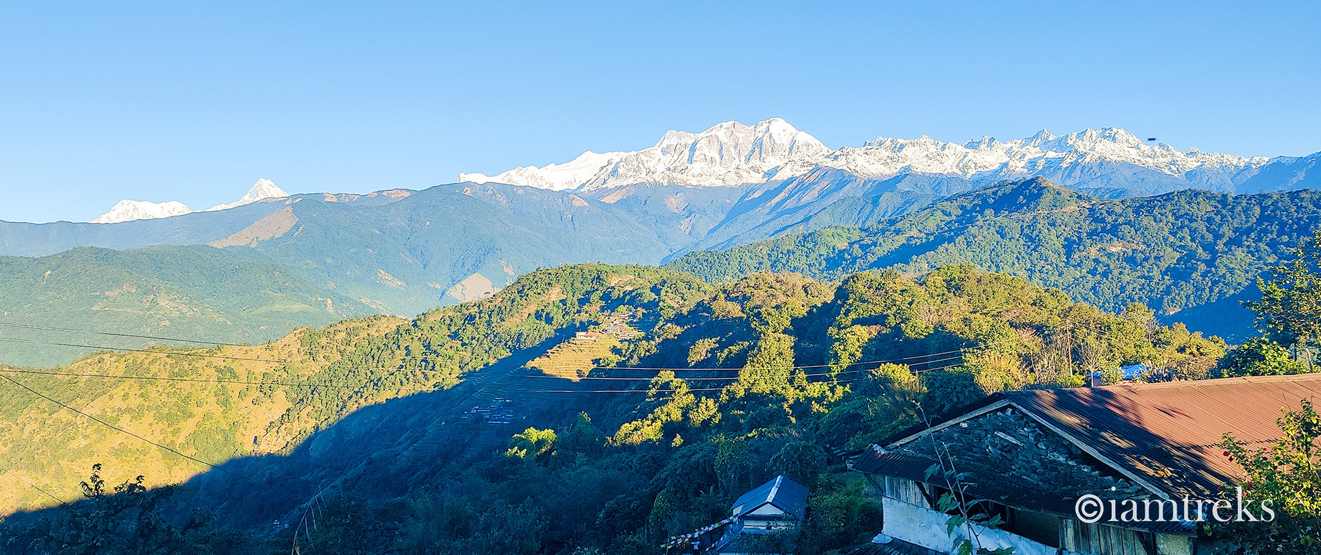 Panoramic view of Annapurna Range & Lamjung Himal above Besisahar