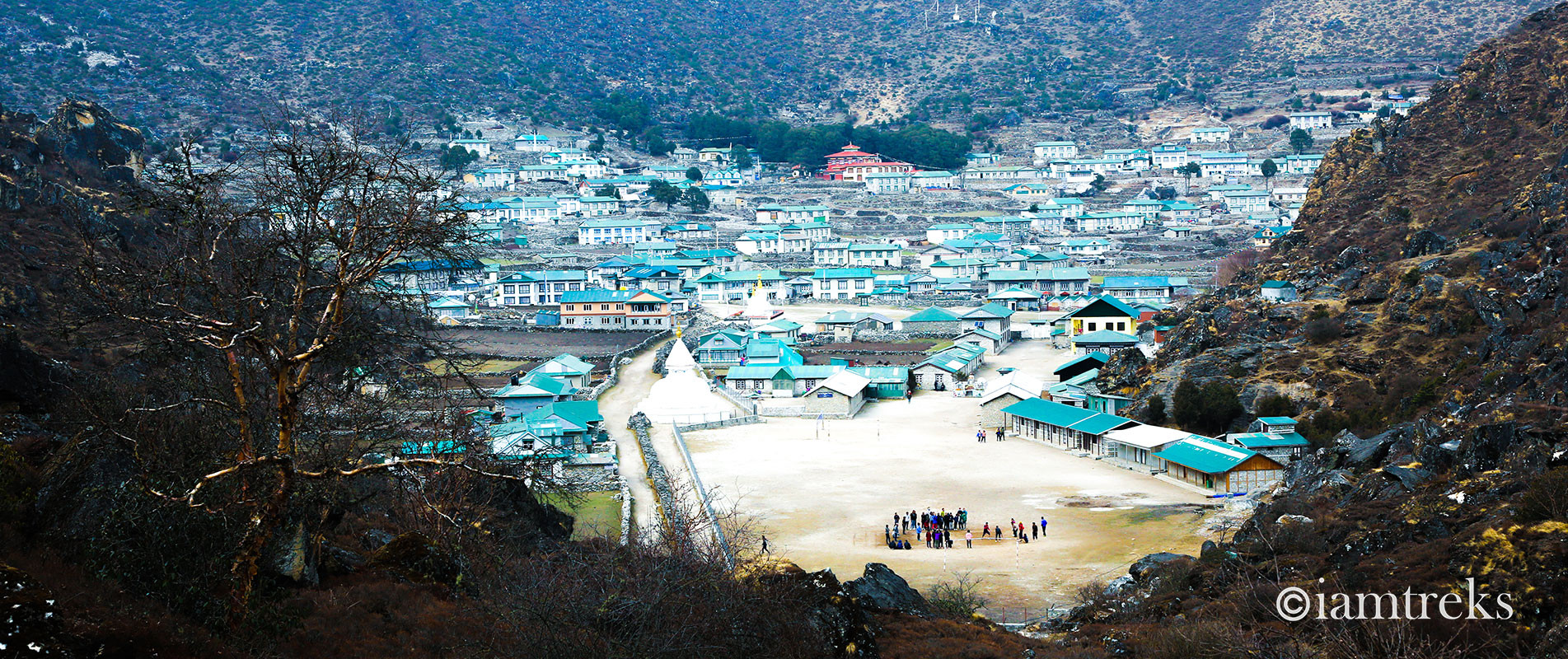 Students at the Hillary school playground at Khumjung village