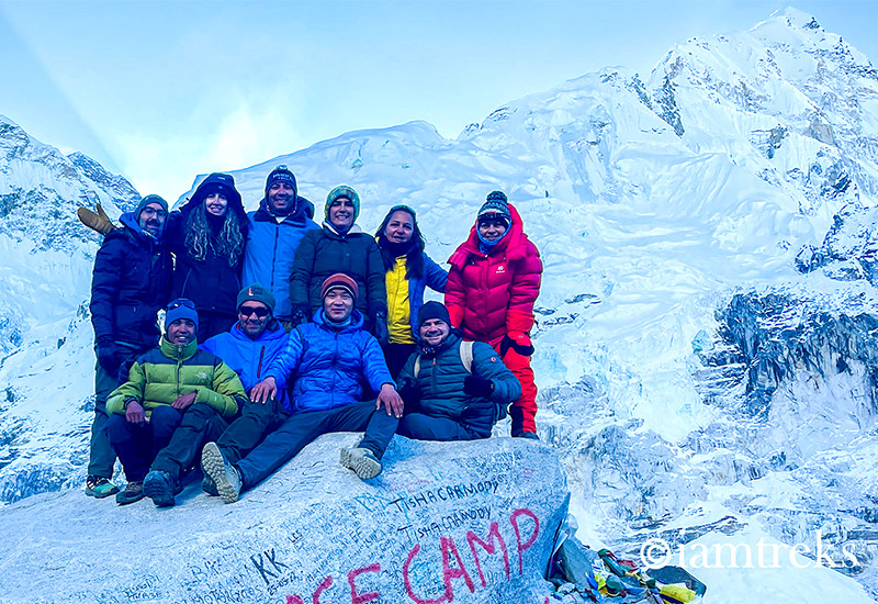I AM Trekking & Expeditions 2022 Autumn group members at Everest Base Camp